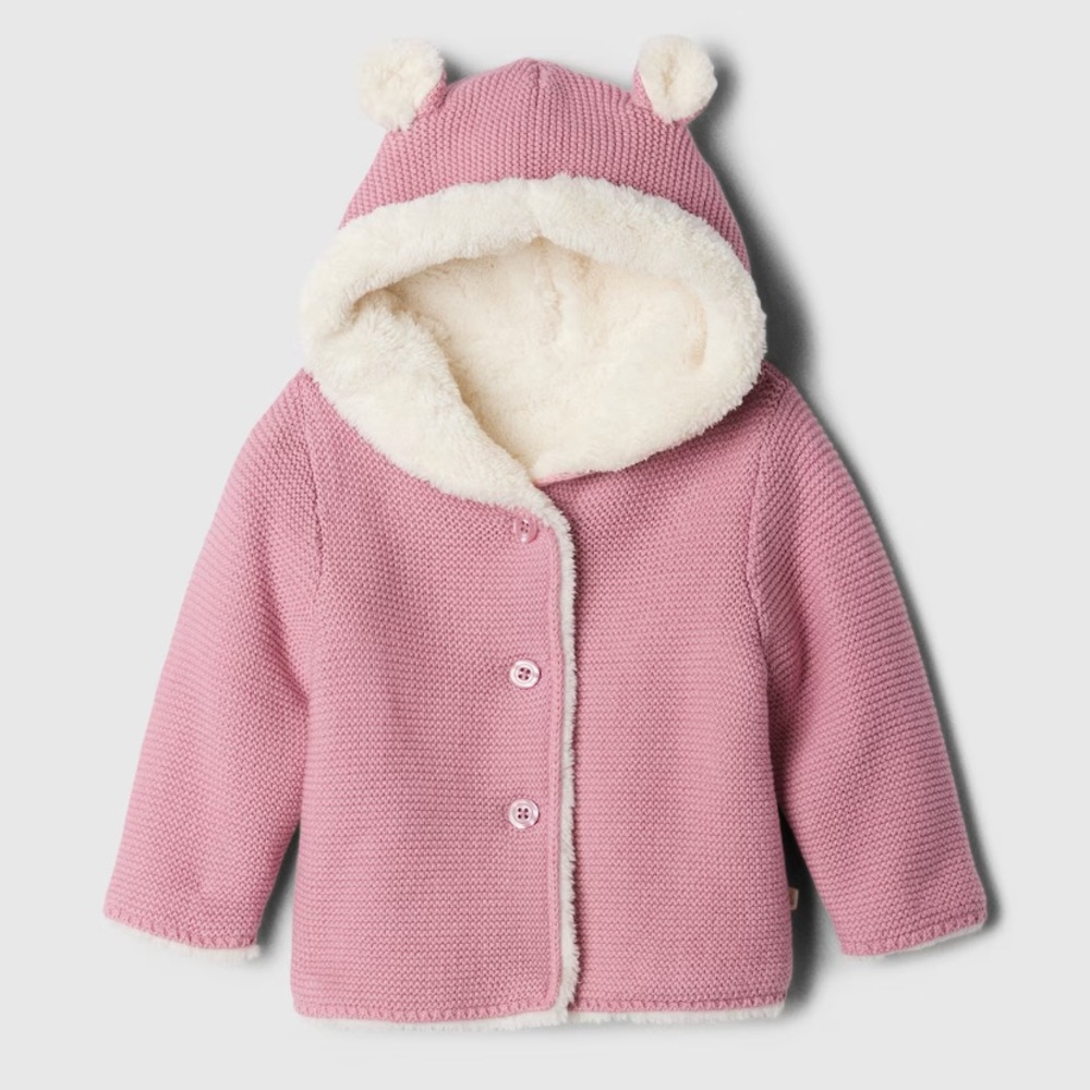 Baby Gap Baby Sherpa-Lined Garter Sweater Pink size 12-18 months sold out online
